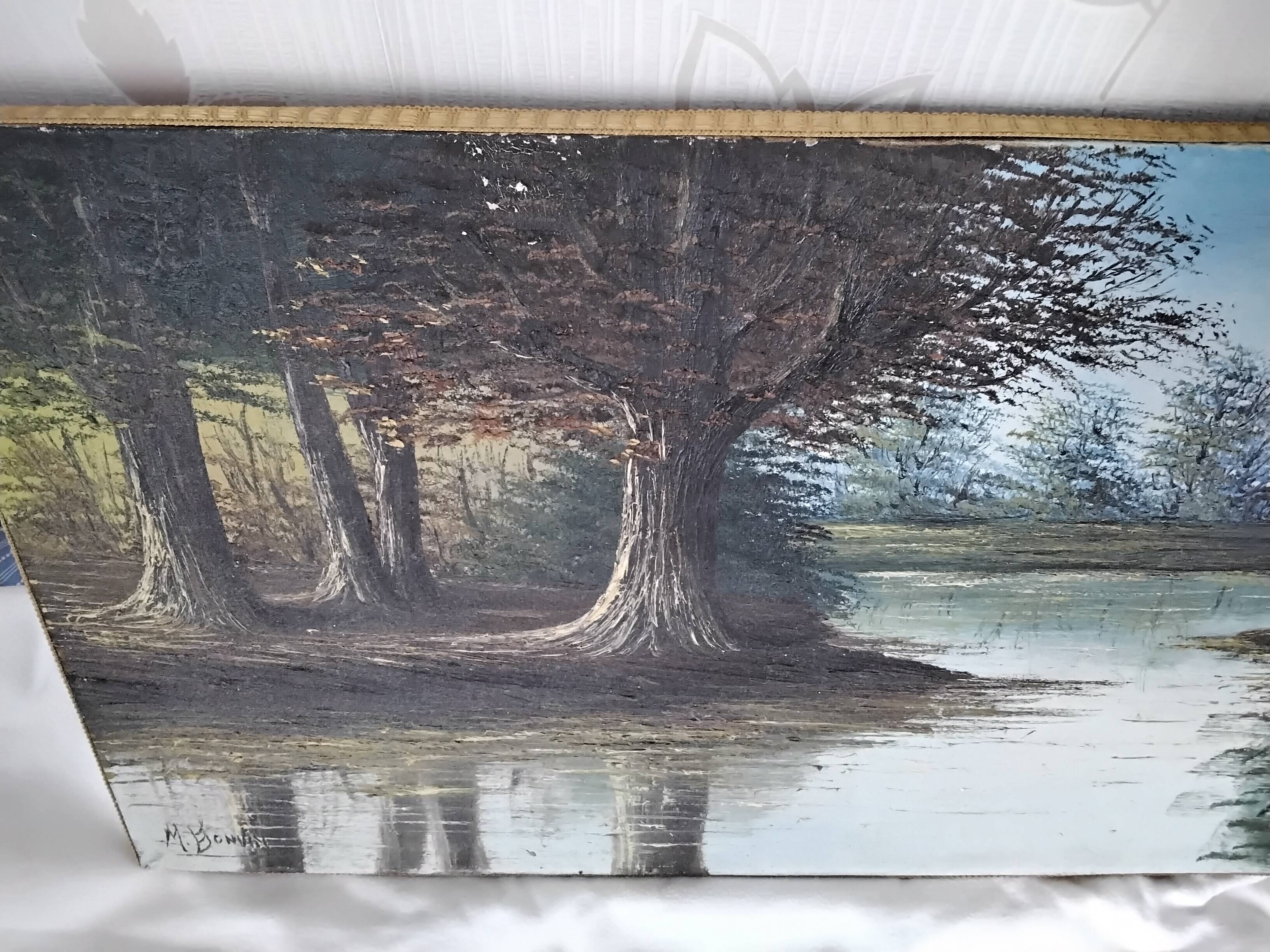 Vintage painting signed M. Bonvin