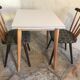 Table en formica 1960’s plateau formica et pieds compas bois