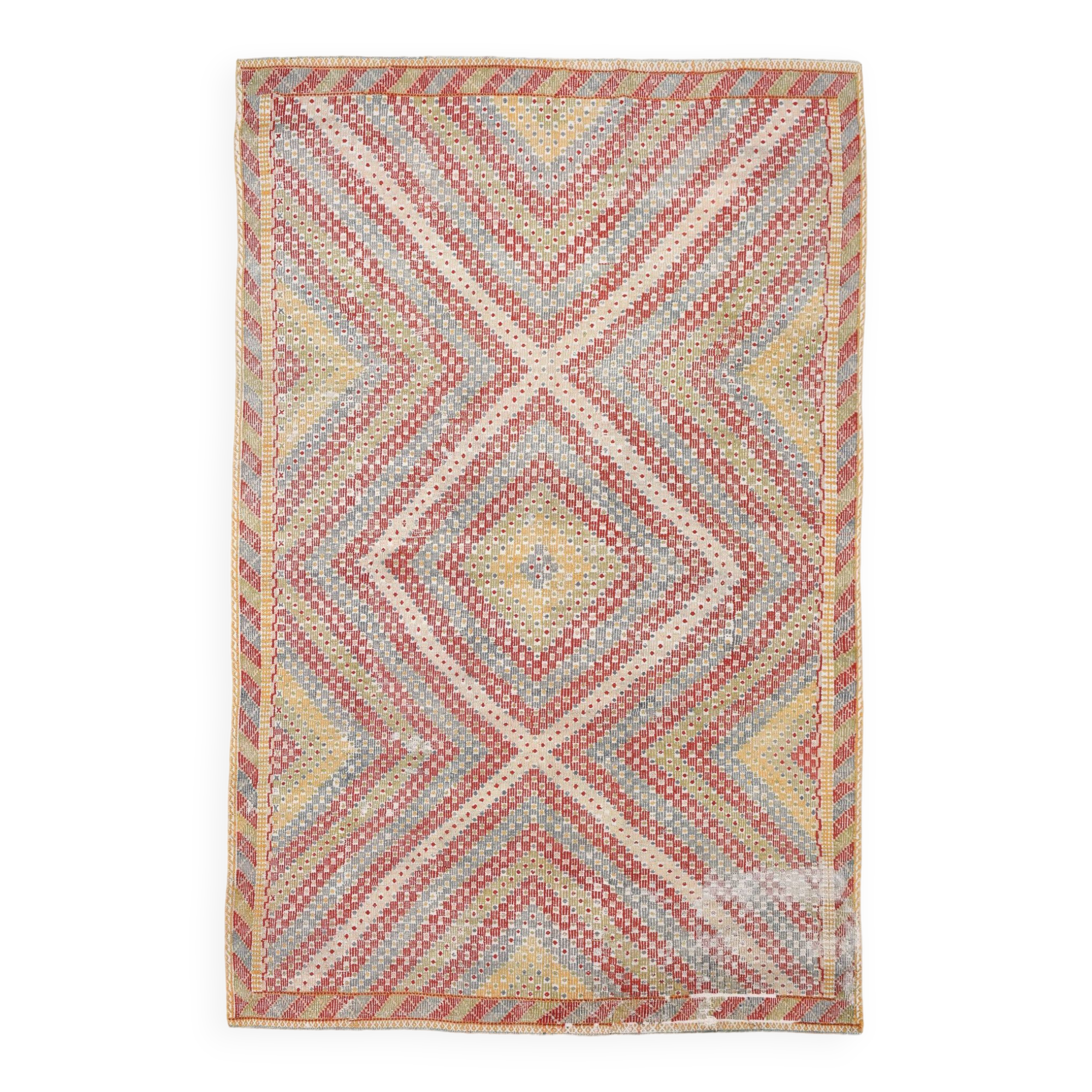 6x10 Scandinavian Vintage Kilim Rug, 200x312Cm