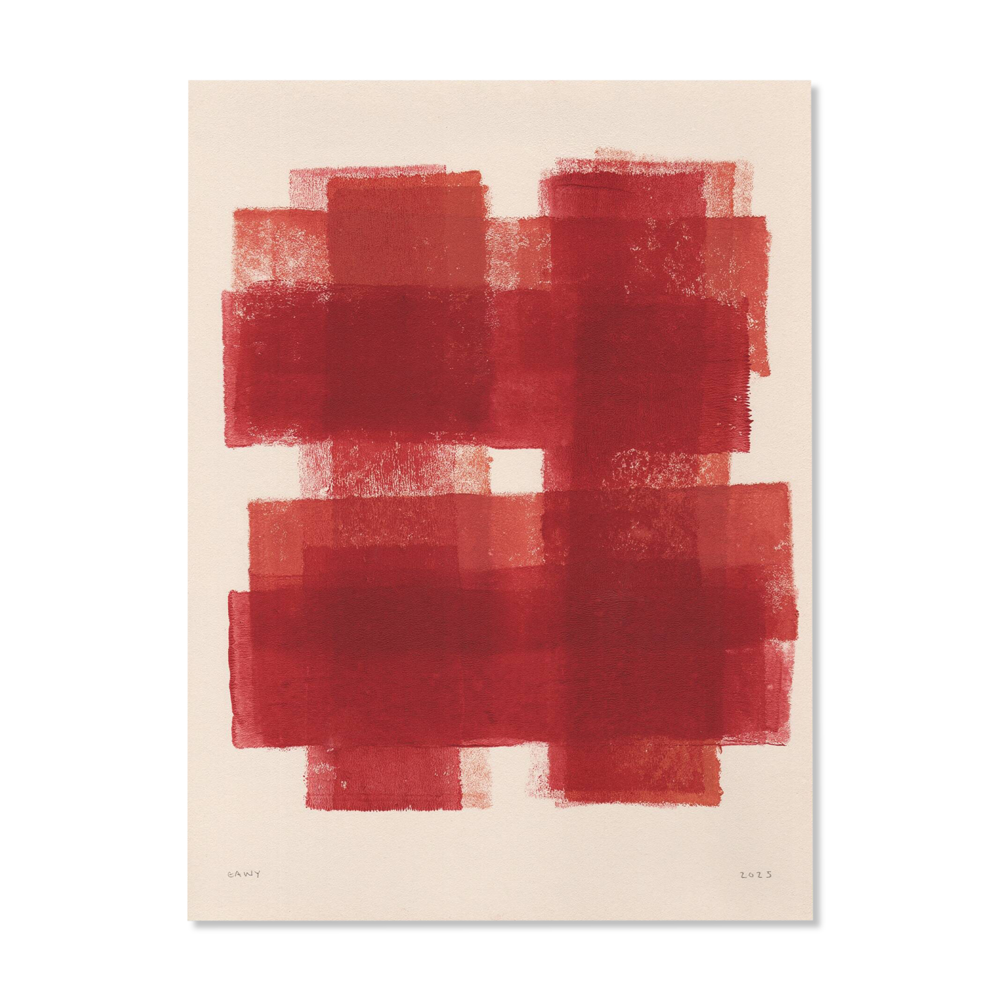 Abstract painting on paper B245 painting signed Eawy