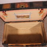 travel trunk from the early 20th century made of leather and wood