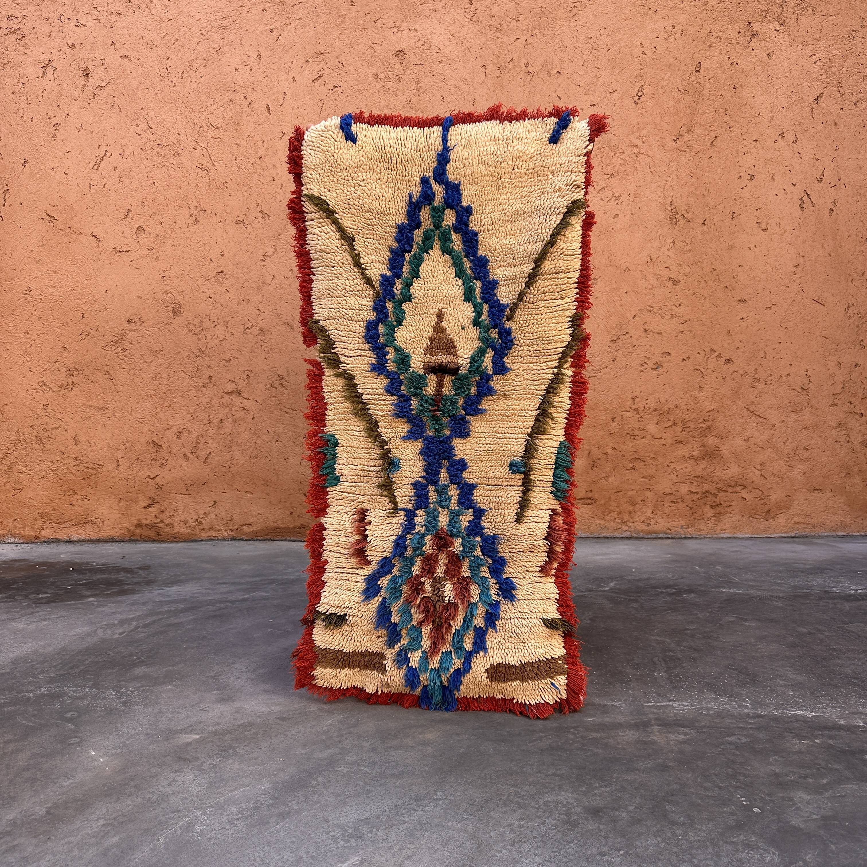 Tapis Marocain Azilal coloré - 61 x 126 cm