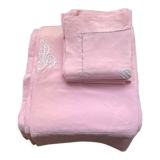 Old pink sheet and its 2 pillowcases