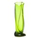 Mid-century modern vase, green glass, Poland, 1970s