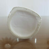 Hand baguier soliflore in white porcelain 70s