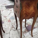 Pair of Louis XV style marquetry bedside tables