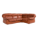 Canapé sectionnel vintage en cuir cognac au design italien des années 1970