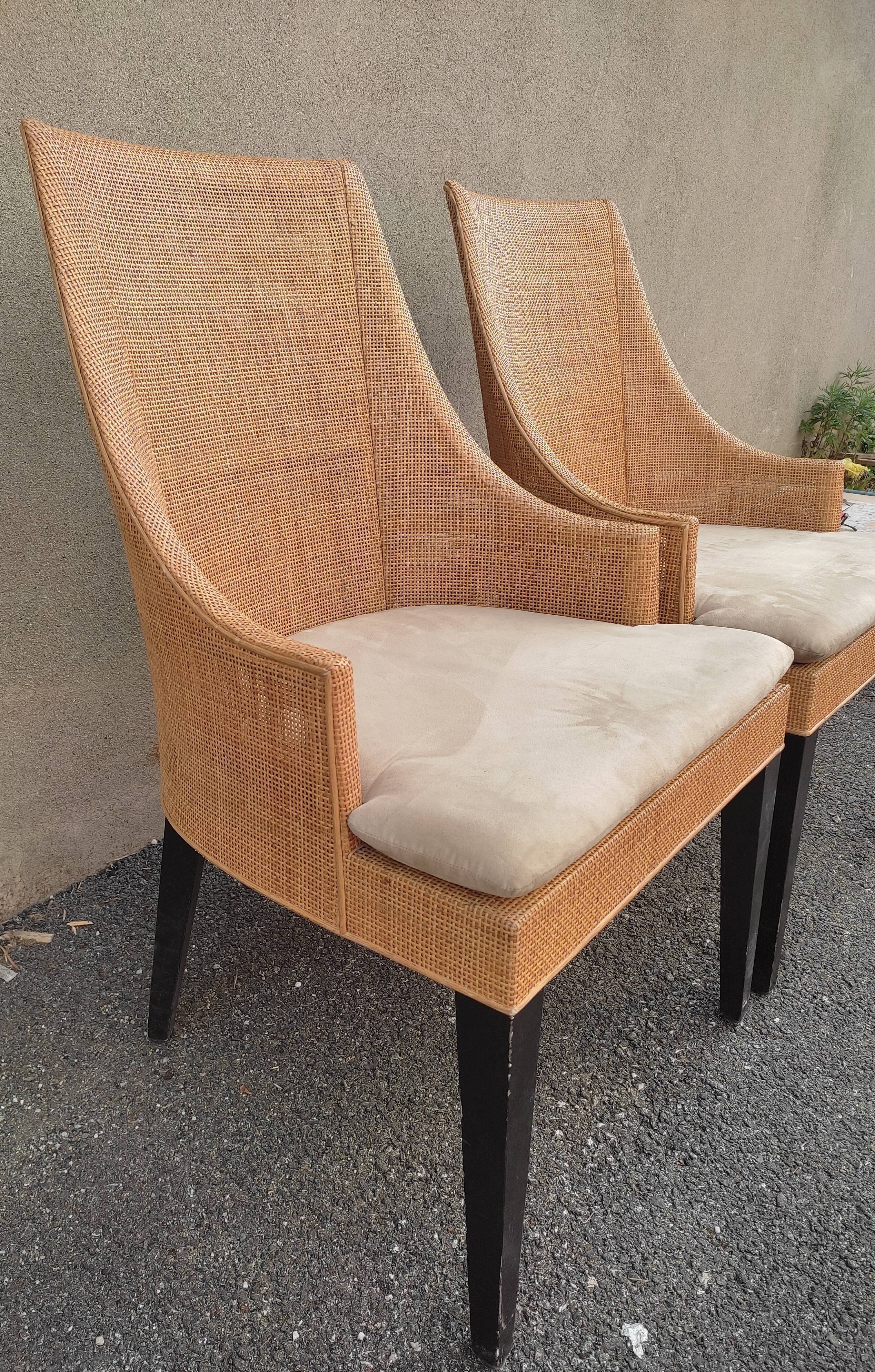 Canine rattan armchair