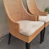 Fauteuil en rotin cannée