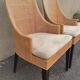 Canine rattan armchair