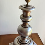 Turned wood lamp base - vintage