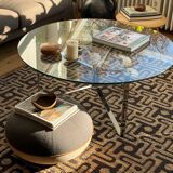 Vintage Mid Century Chrome & Glas Bauhaus Coffee Table