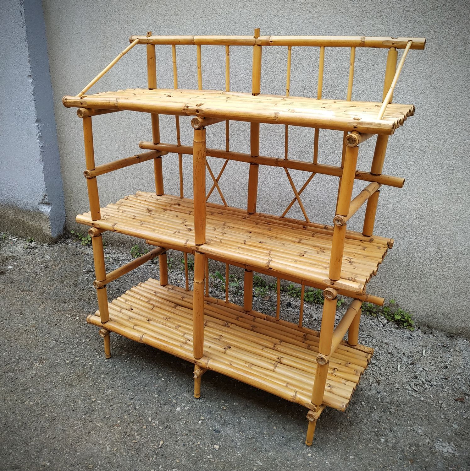 Vintage bamboo shelf