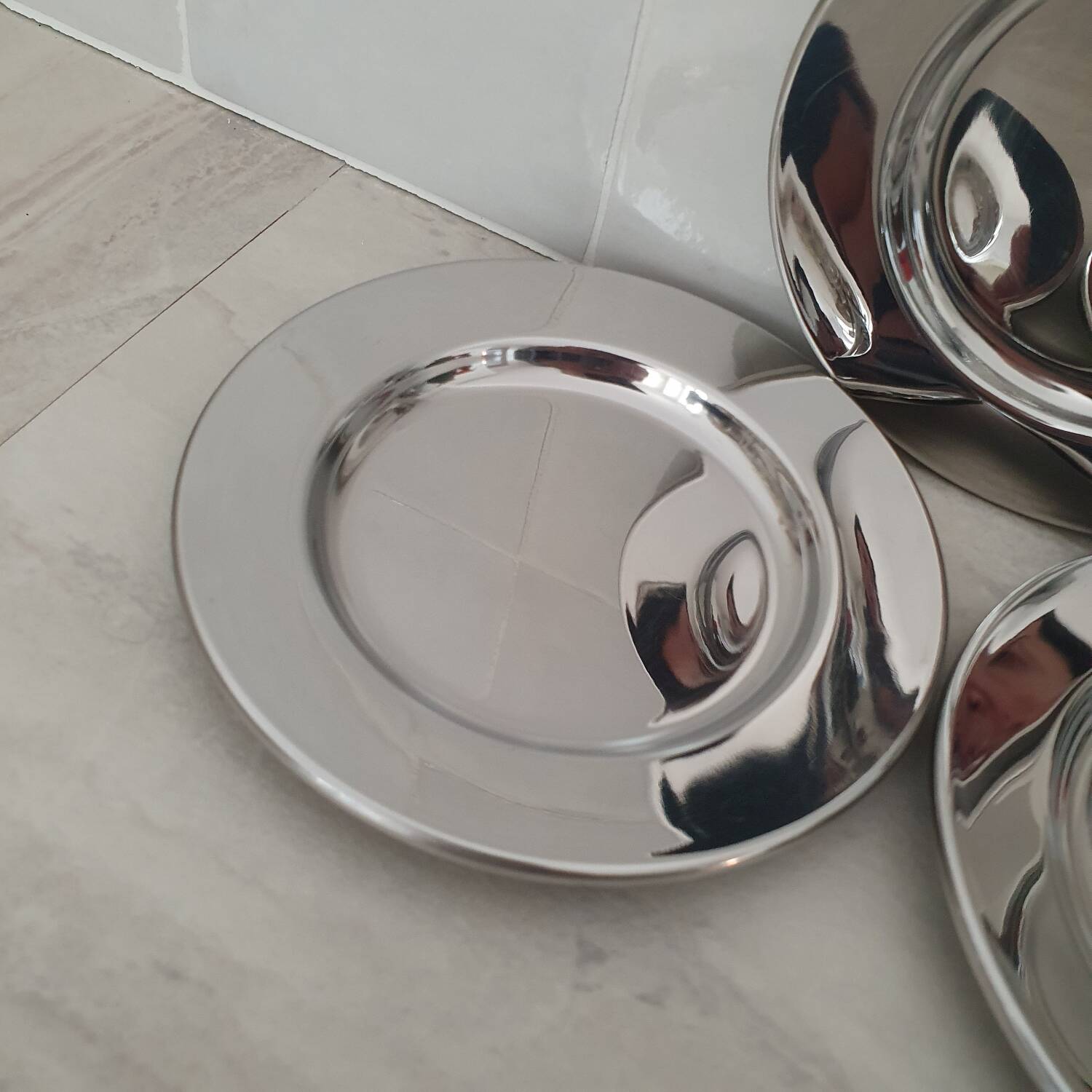 Alessi Alfra / Small presentation plates in 18/8 stainless steel