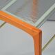 Vintage Danish Coffee Table Oak and Glass Top, Sweden Circa 1970's
