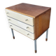 Small vintage drawer unit / bedside table with white drawers