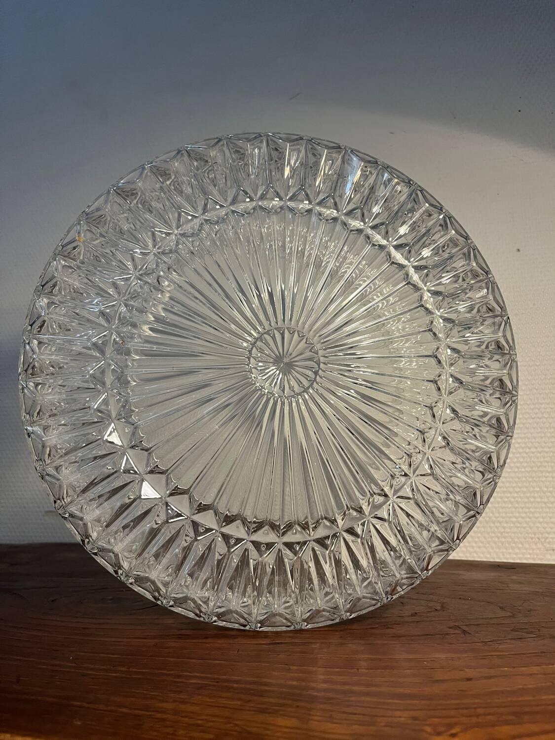 Plafonnier suspension XL verre ciselé esprit diamant