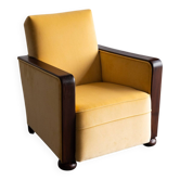 Art Deco velvet armchair, France, 1930s