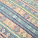 Tapis Kilim Anatolien 5x9 ft – Rayures Pastel en Vert Menthe, 163x268Cm