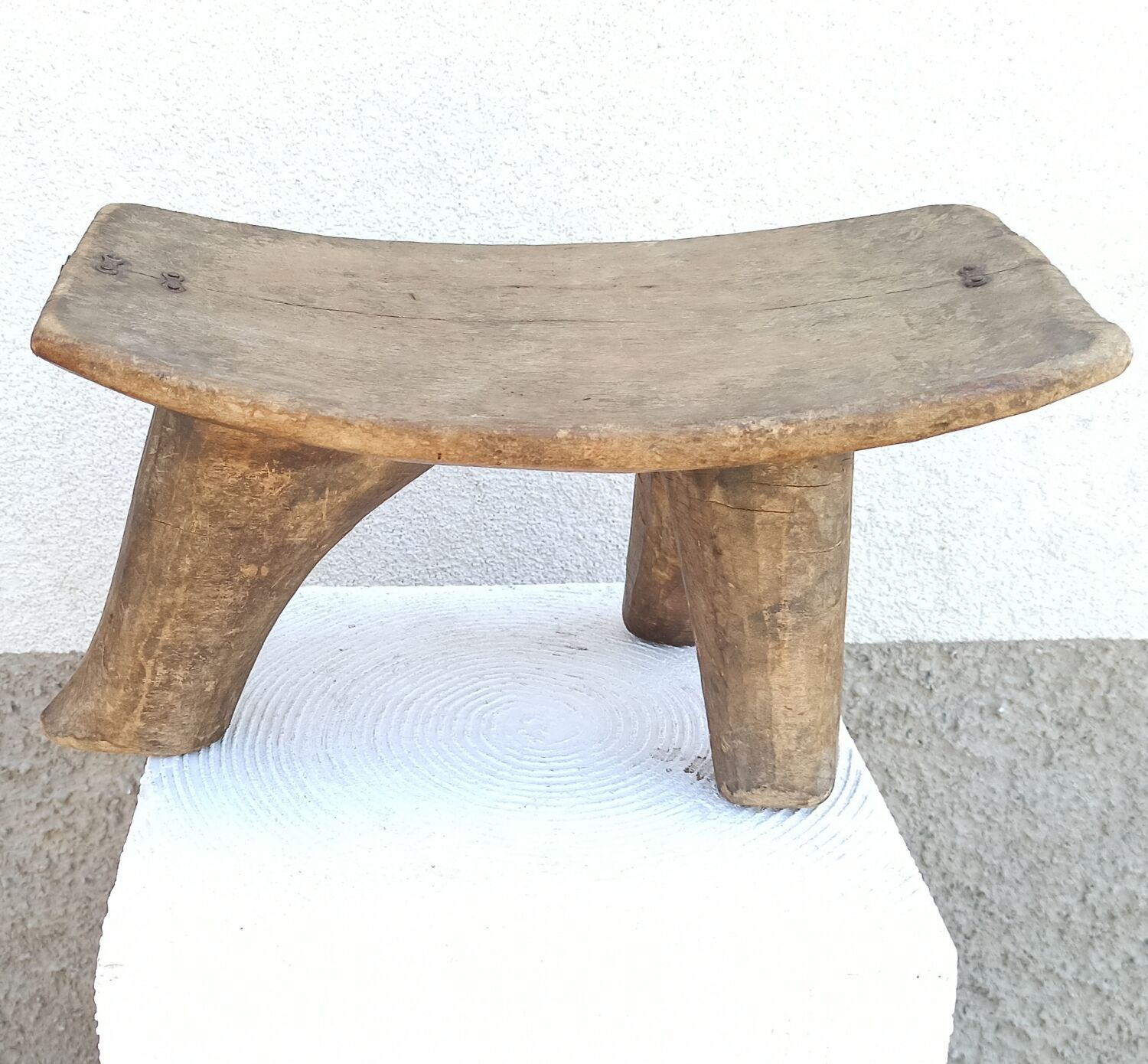 Antique wooden stool. Lobi African Art from West Africa