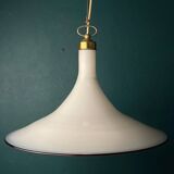 Vintage white Murano glass pendant lamp, Italy, 1970s.