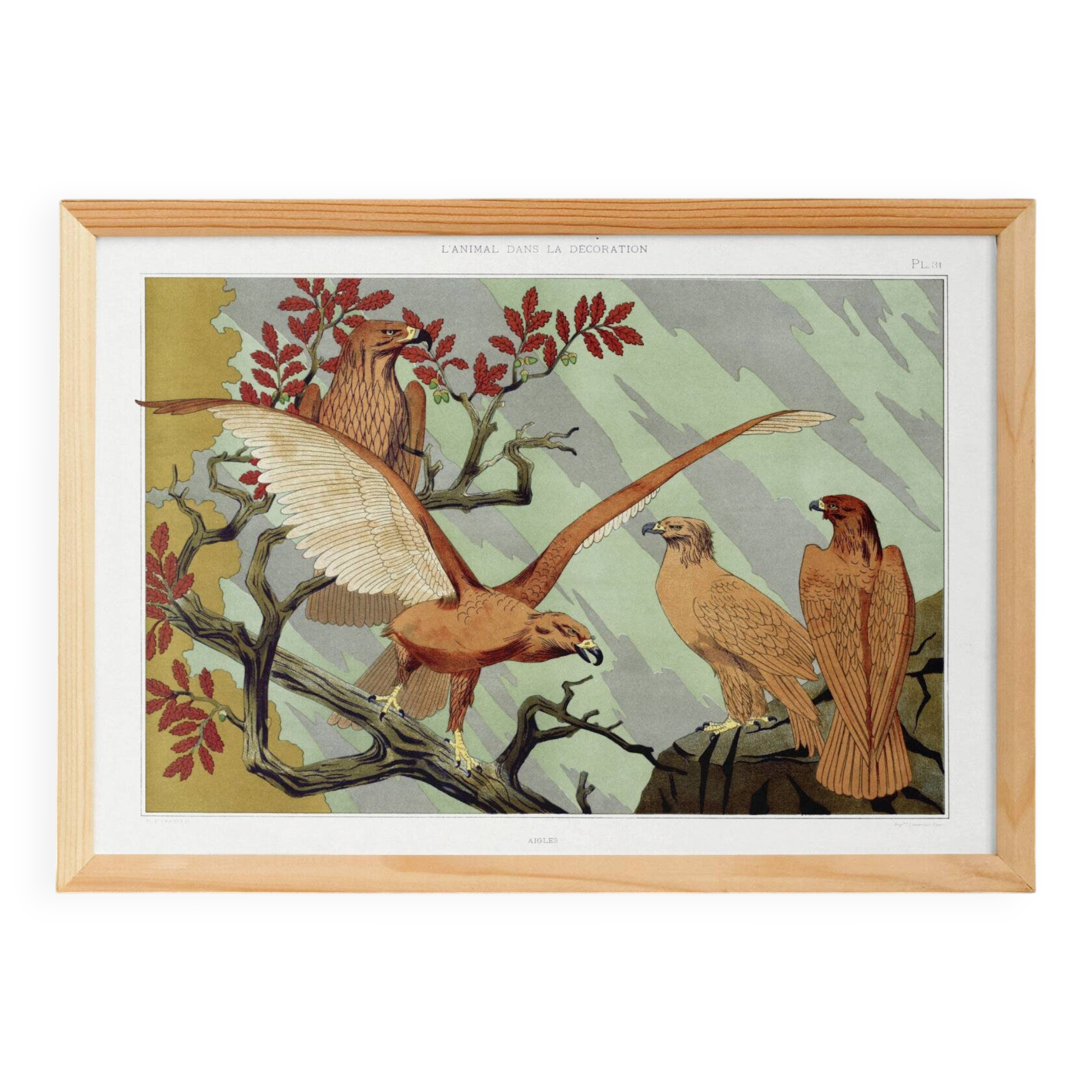 Poster “Eagles”, after an Art Nouveau lithograph from 1897