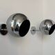 Pair of adjustable wall lights, chromed metal, France 1970