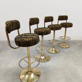 Vintage Swedish design Cobra barstools Borje Johanson ‘Art Deco print’