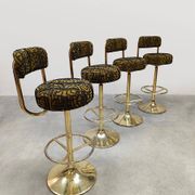 Vintage Swedish design Cobra barstools Borje Johanson ‘Art Deco print’