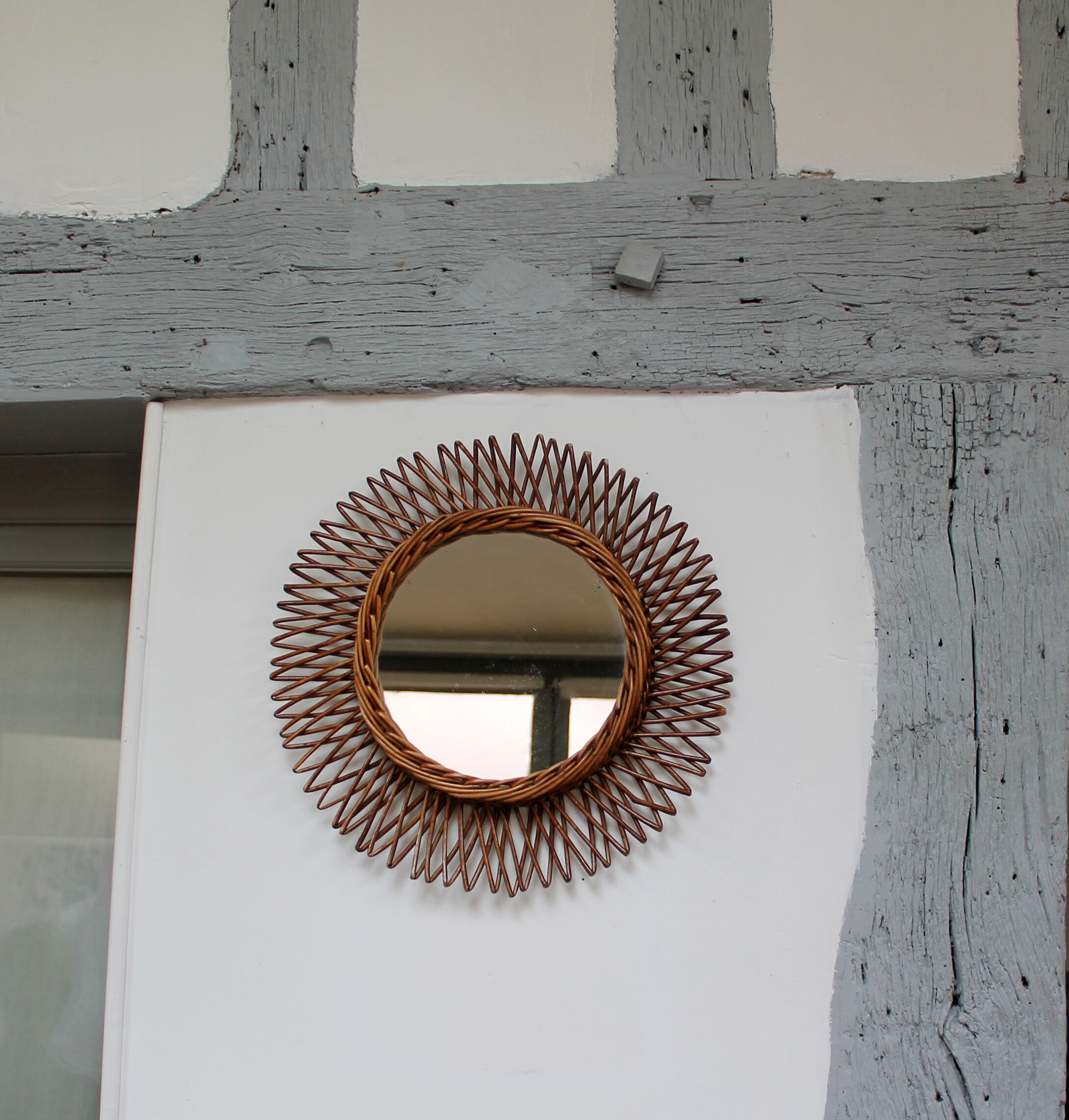 Mirror rattan 37x37cm