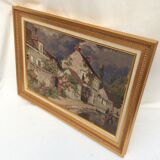 Painting Oil on canvas "French village " painter Valéry Sekret born 1950 Russian dimension: 40x60cm