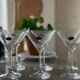 6 Bohemian crystal cocktail glasses.