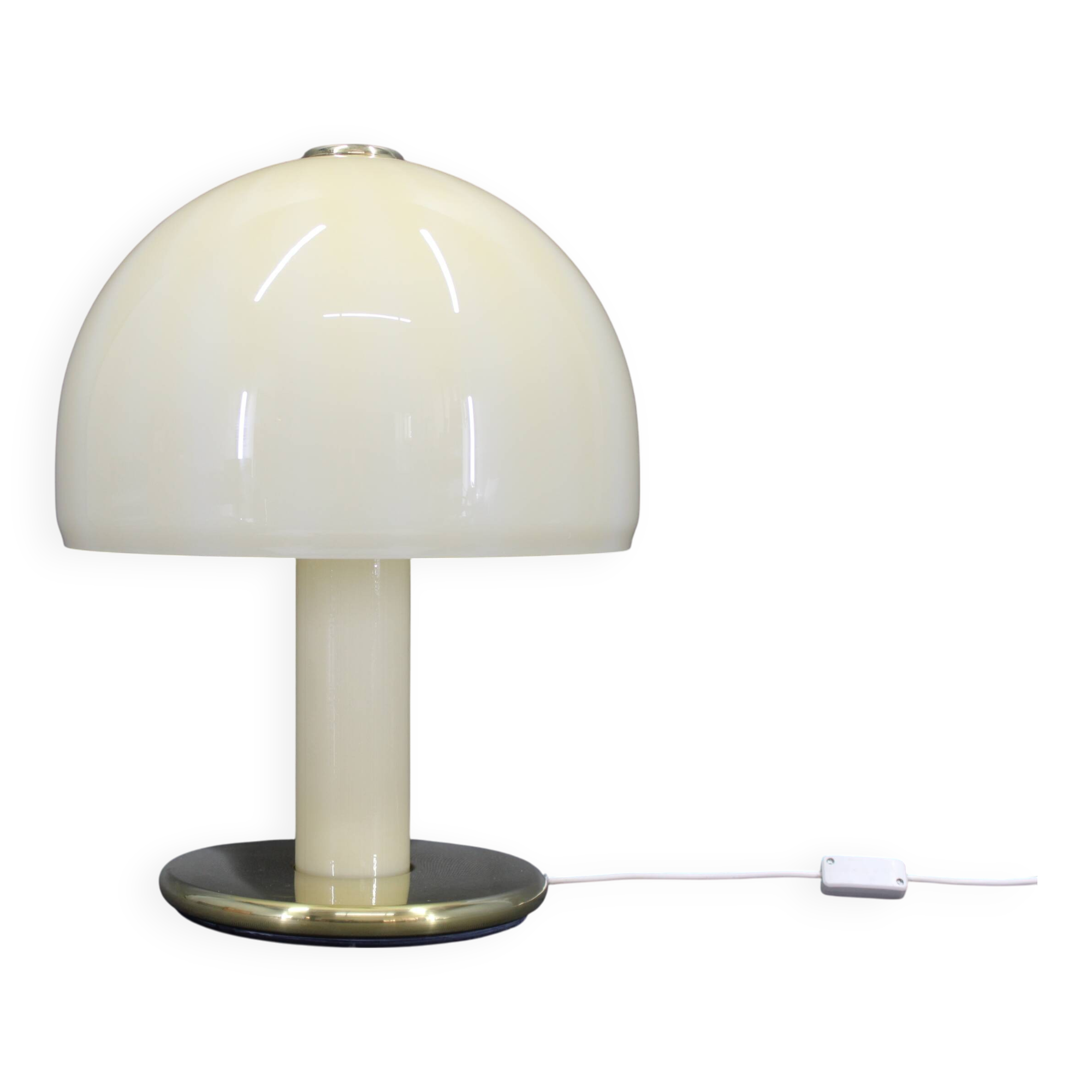 1970s Glass Mushroom Table Lamp, Italy