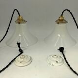 Opaline pendant lights