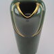 Modernist pitcher in green and gold glazed ceramic, brand MAGDALITHE MADE IN FRANCE around 1950 1