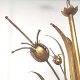 Golden metal leaf and flowers