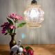 Vintage amber glass globe pendant lamp