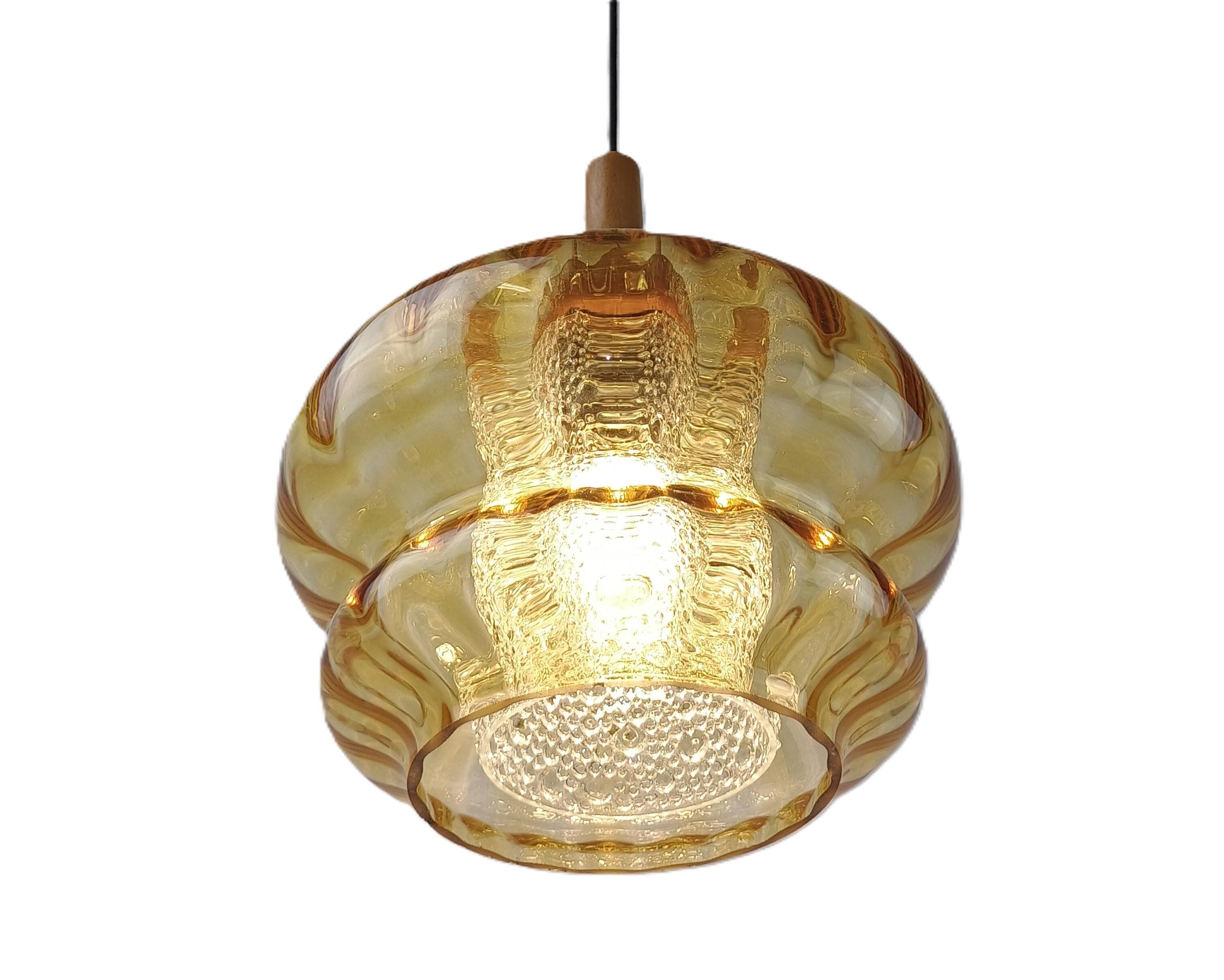 Vintage Scandinavian pendant light Orrefors – Carl Fagerlund Sweden, 1960s