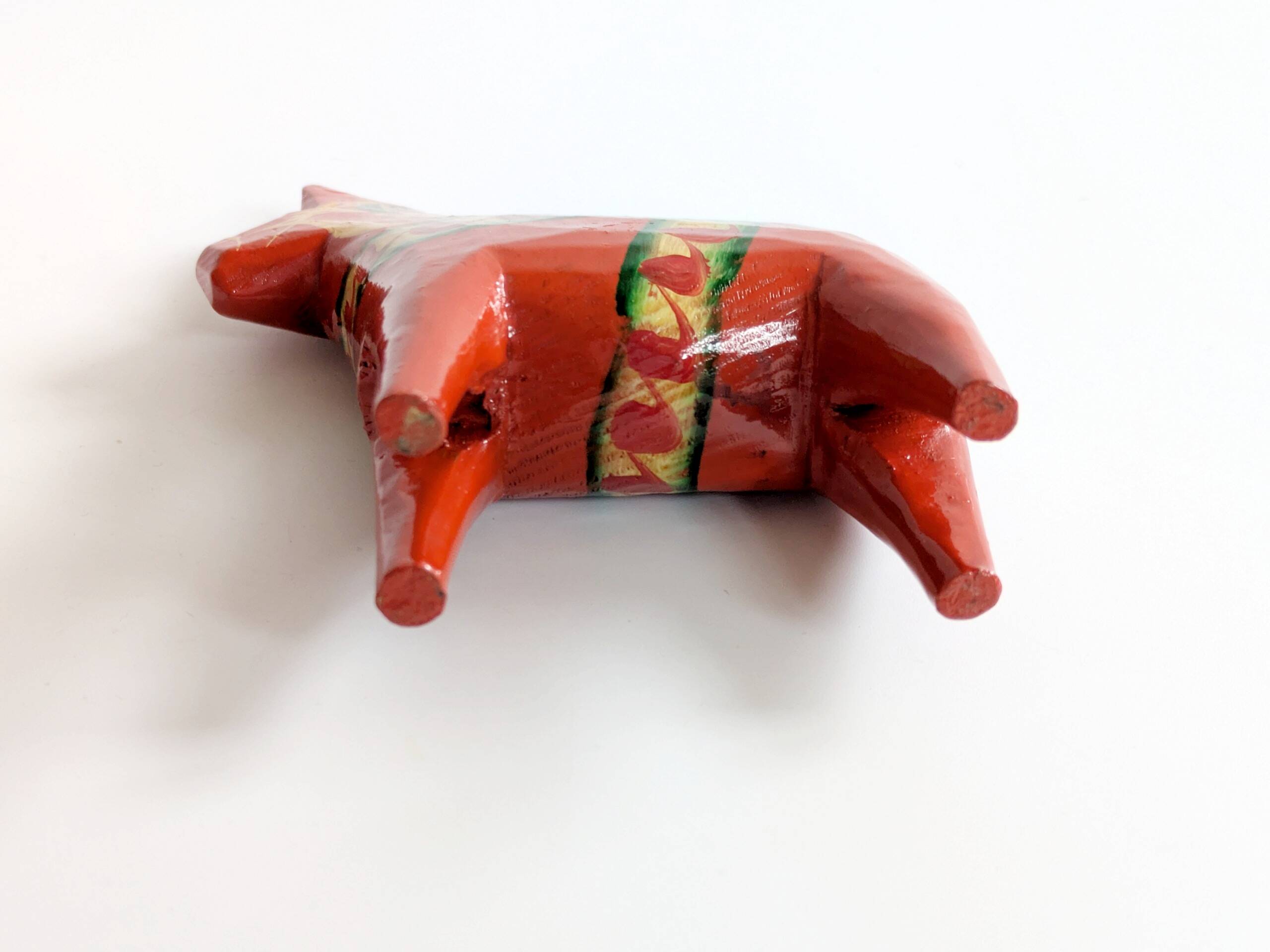 Set of 2 Vintage Swedish Dala Horses in Wood, Hand-Painted Red