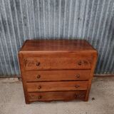 Vintage art deco style solid wood chest of drawers