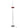Adjustable red Italian spotlight lamp from the space age.