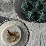 Plat à compartiment coquillages turquoise D28