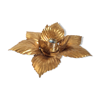 Wall lamp gold metal leaves
