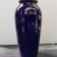 Old Ceramic Vase Enamelled Blue Asian Décor Vintage