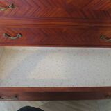 Louis XVI chest of drawers - Bronze - Butterfly wood veneer marquetry - 1930