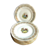 6 plates, Limoges porcelain: Model Scènes galantes by Fragonard