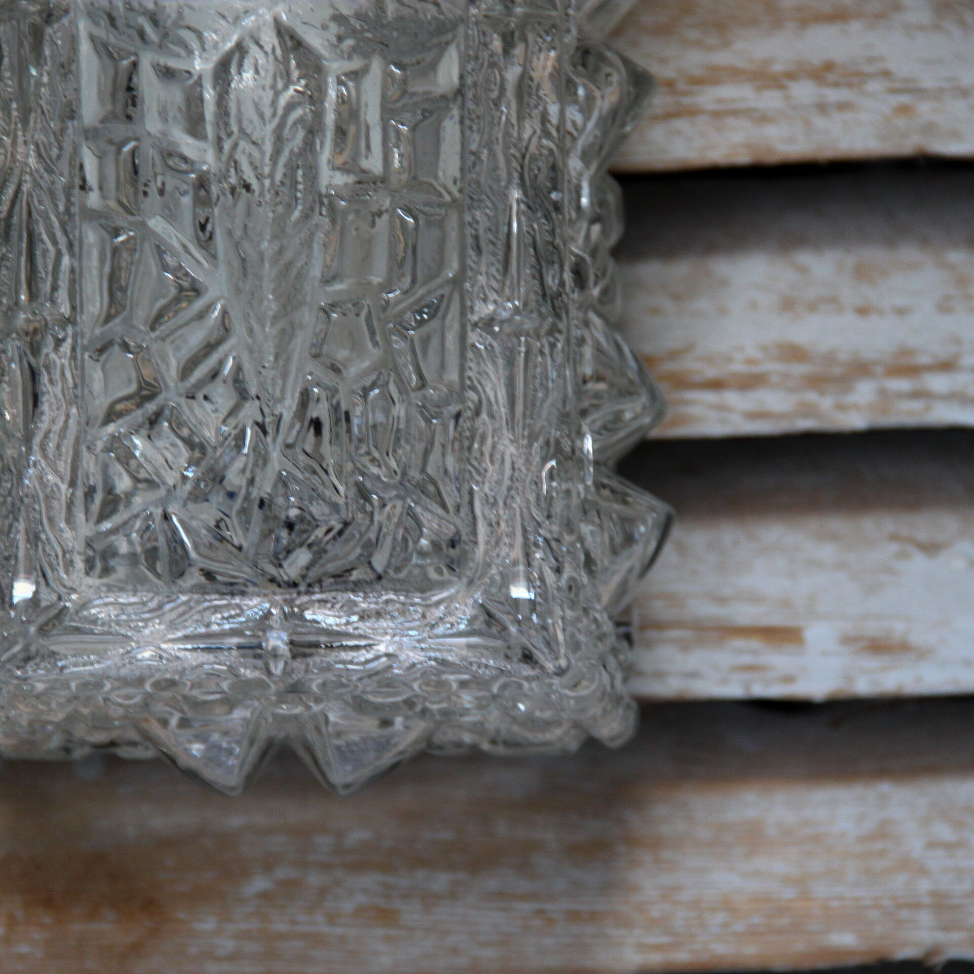 Rectangular wall, old thick glass ceiling, vintage