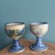 Signed and dated stoneware chalices