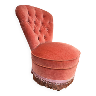 Pink velvet toad chair