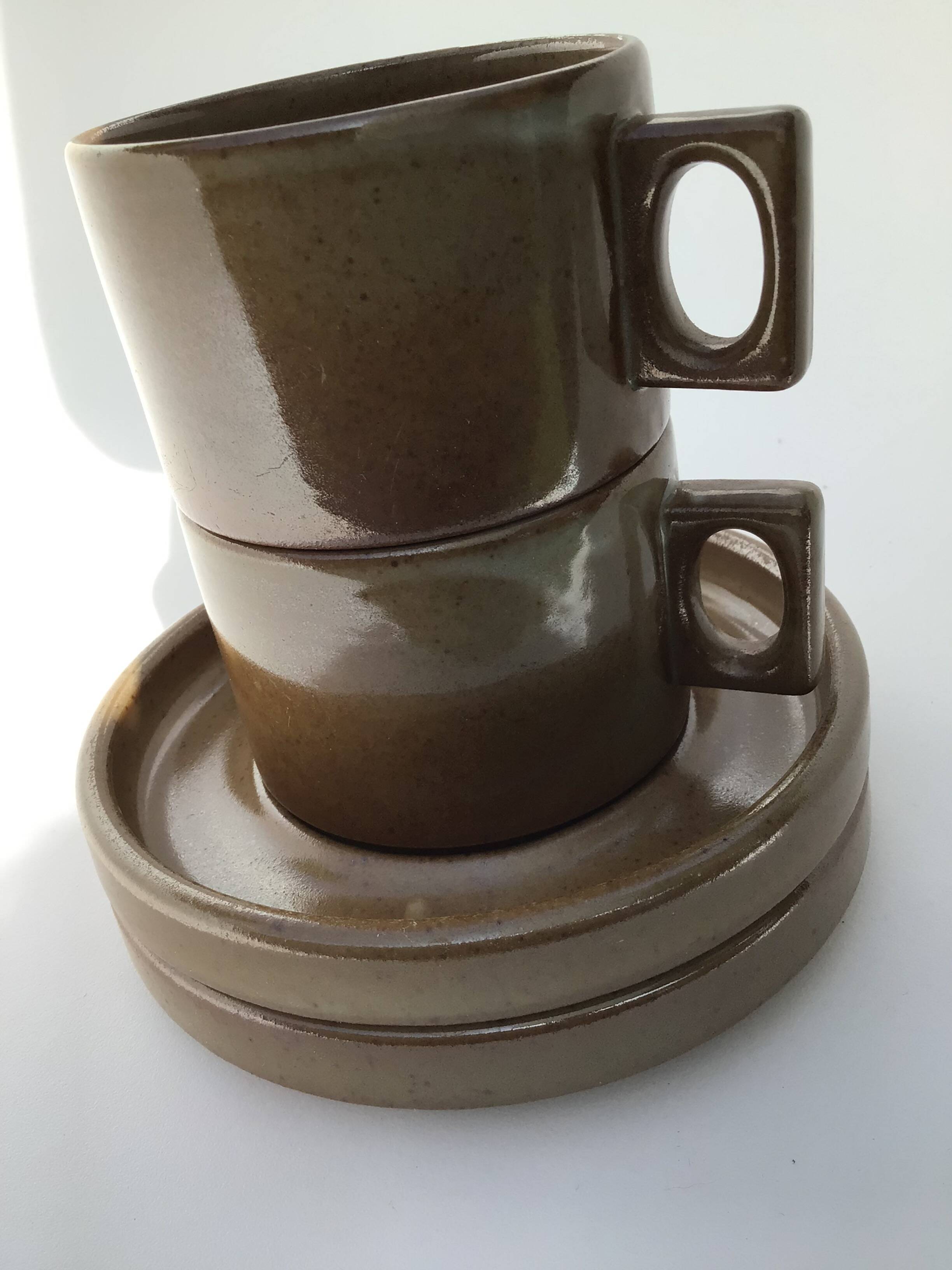 2 Brenne Stoneware Coffee Cups